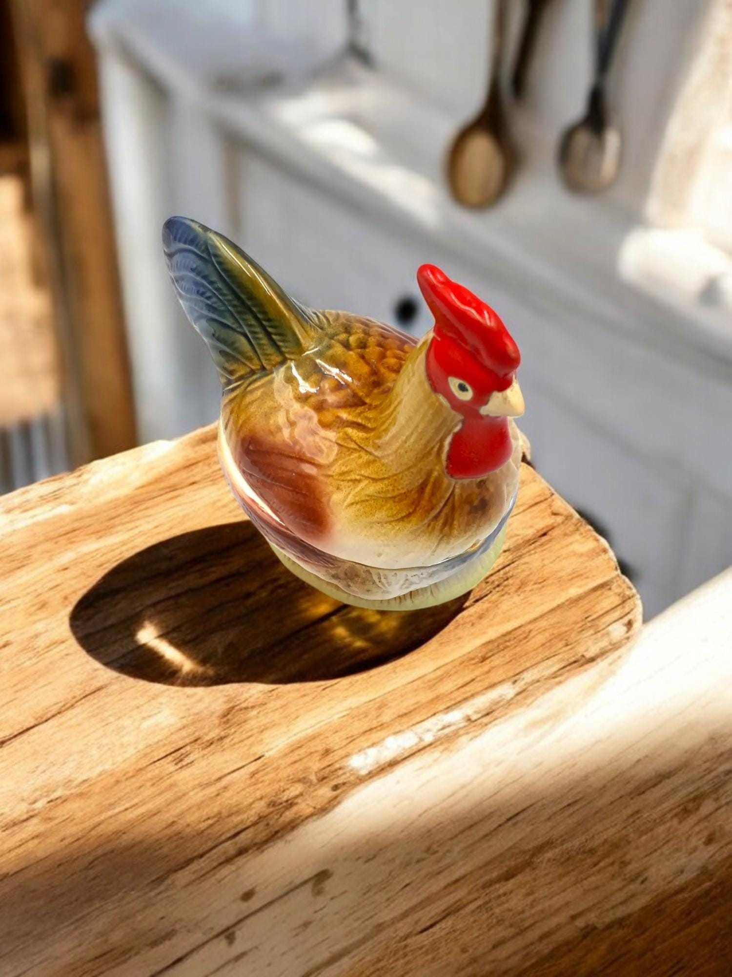 ミシェル・コーガン作、鶏のパテテリーヌ、本物の陶器製、フランス製