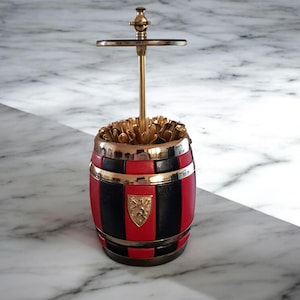 Distributore di sigarette Porta sigarette Barile Rosso Nero Vintage 1960