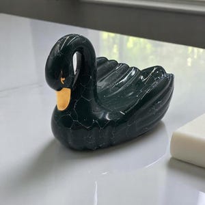 Antique Ceramic Swan Soap Dish Vintage Made in France 1960