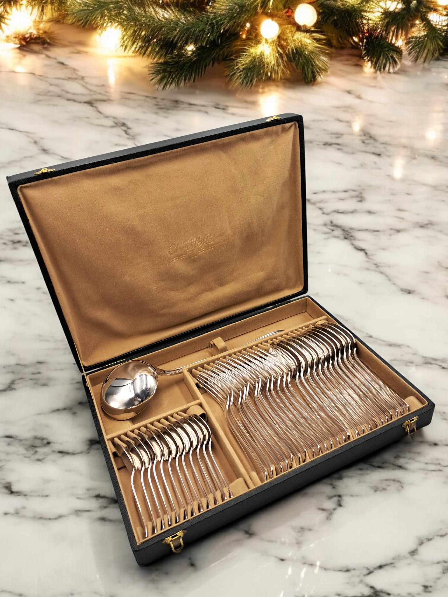Ménagère Vintage Années 40-50 En Métal Argenté, 6 Couverts, SFAM