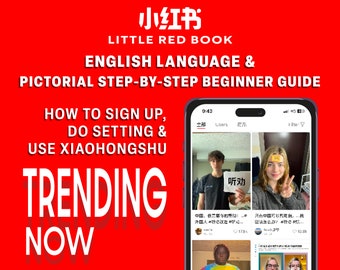 XiaoHongShu English Pictorial Step-by-Step Beginner Guide (Little Red Book - Chinese Social Media), Beauty, Fashion - Digital Download PDF