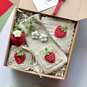 Alles Set Geschenk-Box für sie, Erdbeere entworfenes Geschenk, handgemachtes Geschenk-Set,