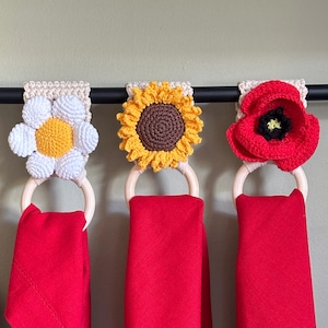 Set of 3 kitchen towel holders PDF crochet pattern