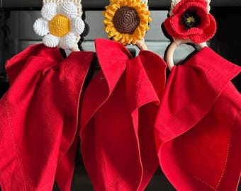 Set of 3 kitchen towel holders PDF crochet pattern