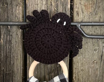Crochet spider pattern, cute dish towel holder, pdf instant download