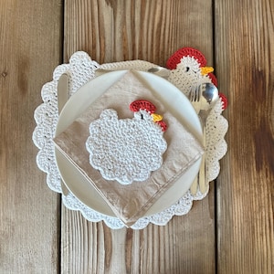 Placemat with chicken motif instant download, crazy chicken lady gift,