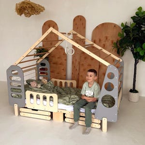 Montessori floor bed, Jungle Gym, Toddler Bed, Indoor Gym Bed, Indoor Playhouse, Montessori Bed