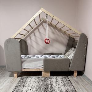 Bed with soft panels, Kids Gym-Bed, Montessori bed, floor bed