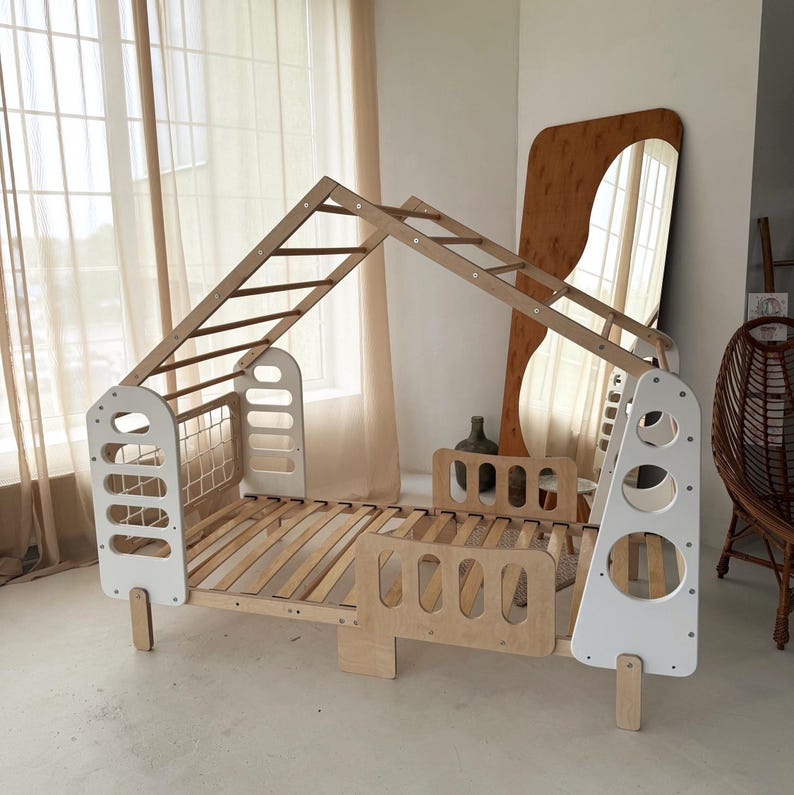 Montessori floor bed, Jungle Gym, Toddler Bed, Indoor Gym Bed, Indoor Playhouse, Montessori Bed image 7