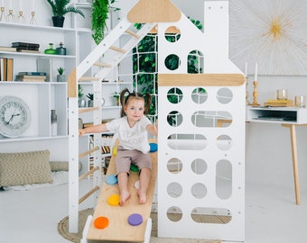 Nursery Mobile Toddler Climbing Gym with Rock Climbing Ramp