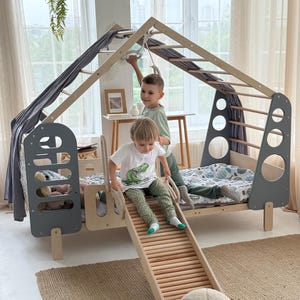 Montessori floor bed, Jungle Gym, Toddler Bed, Indoor Gym Bed, Indoor Playhouse, Montessori Bed