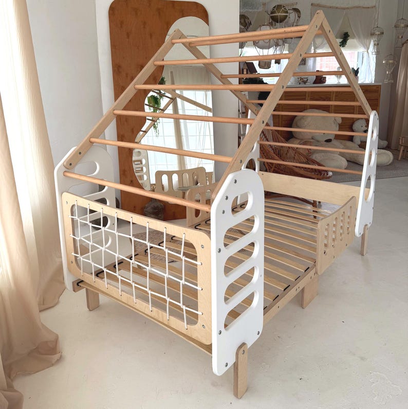 Montessori floor bed, Jungle Gym, Toddler Bed, Indoor Gym Bed, Indoor Playhouse, Montessori Bed image 9