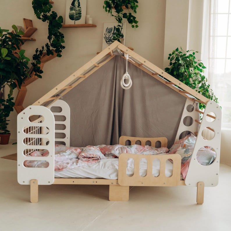 Toddler Bed, Indoor Gym Bed, Montessori floor bed, Jungle Gym, Indoor Playhouse, Montessori Bed, Kids Spot bed image 7