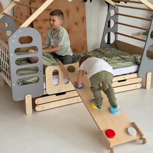 Toddler Bed, Indoor Gym Bed, Montessori floor bed, Jungle Gym, Indoor Playhouse, Montessori Bed, Kids Spot bed image 8