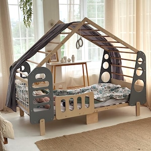 Montessori floor bed, Jungle Gym, Toddler Bed, Indoor Gym Bed, Indoor Playhouse, Montessori Bed image 4