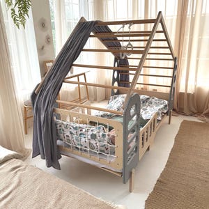 Montessori floor bed, Jungle Gym, Toddler Bed, Indoor Gym Bed, Indoor Playhouse, Montessori Bed image 5