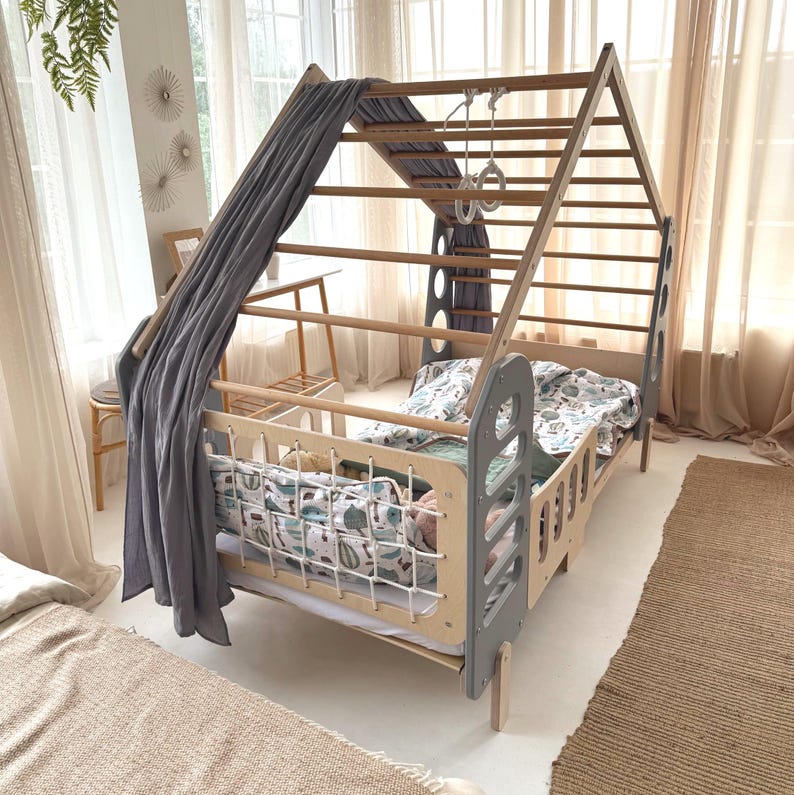 Montessori floor bed, Jungle Gym, Toddler Bed, Indoor Gym Bed, Indoor Playhouse, Montessori Bed image 5