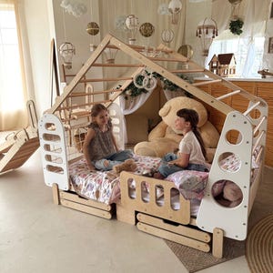 Toddler Bed, Indoor Gym Bed, Montessori floor bed, Jungle Gym, Indoor Playhouse, Montessori Bed, Kids Spot bed image 10