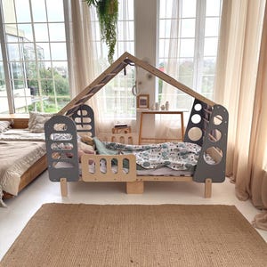 Montessori floor bed, Jungle Gym, Toddler Bed, Indoor Gym Bed, Indoor Playhouse, Montessori Bed image 3