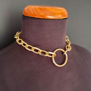 Gold Chain Choker, Choker Necklace, Choker Chain O-ring, Day Collar, Anchor Chain Choker Collar, Women Choker, O-ring Collar, Chain Collar