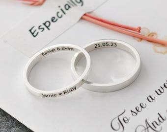 Personalized Skinny Ring • Skinny Letter Ring • Custom Name Ring • Stacking Ring • Anniversary Gift • Gift For Her