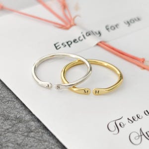 Personalized Initial Ring • Custom Letter Ring • Personalized Stacking Ring • Gift For Her • Christmas Gifts