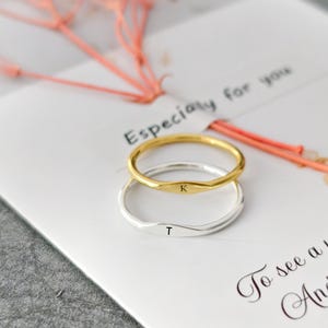 Custom Initial Ring • Personalized Stacking Ring • Minimalist Name Ring • Gifts For Her