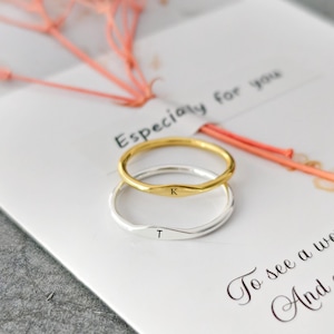 Custom Initial Ring • Personalized Stacking Ring • Name Ring • Gifts For Her