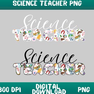 Science Teacher PNG, Black and White Science Teacher Appreciation Design, Science Teacher T-Shirt Design, Teacher Life Digital Download