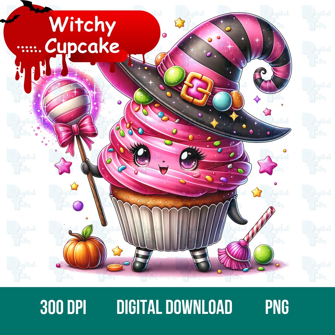 Witch Cupcake PNG – Halloween Clipart (digital Download) - Etsy