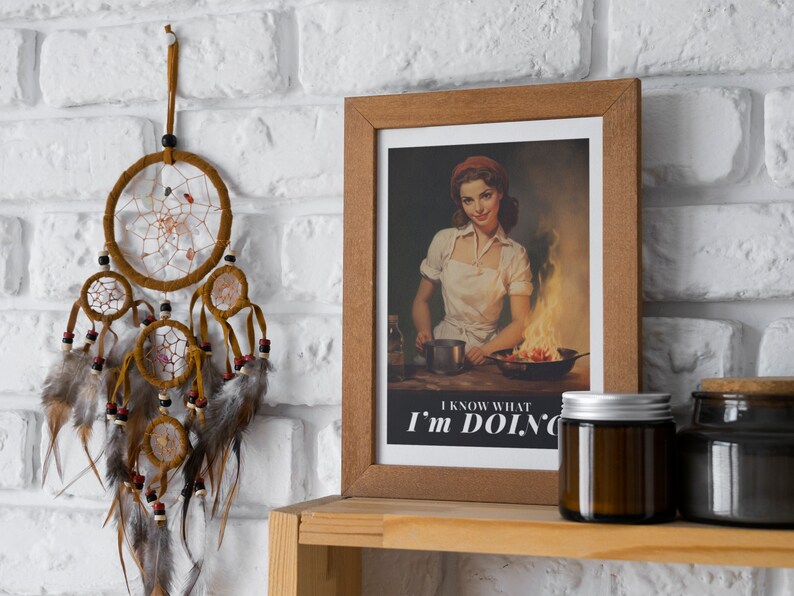 I Know What Im Doing Funny Vintage Kitchen Art Print Quirky Wall Art