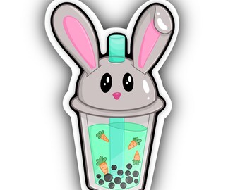 Bunny Bubble Tea Sticker