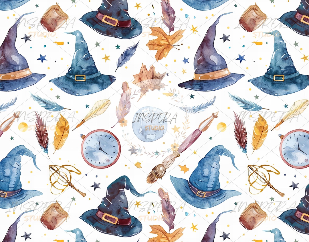 Wizard Academy Seamless Pattern, Wizard School Seamless, HP Seamless ...
