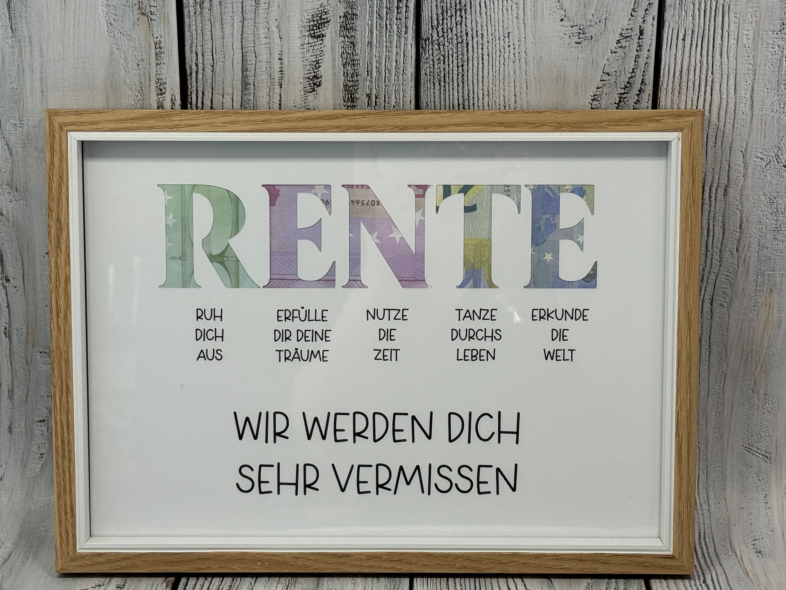 Abschiedsgeschenk Kollegin oder Kollegen mit oder ohne Bilderrahmen ...