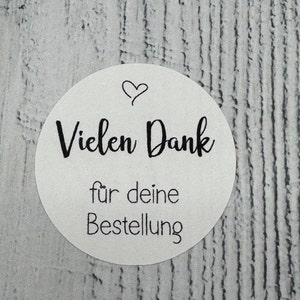96 Etiketten Vielen Dank für deine Bestellung Danke für deine Bestellung Aufkleber aus Vinyl matt ca. 3,9 cm Durchmesser