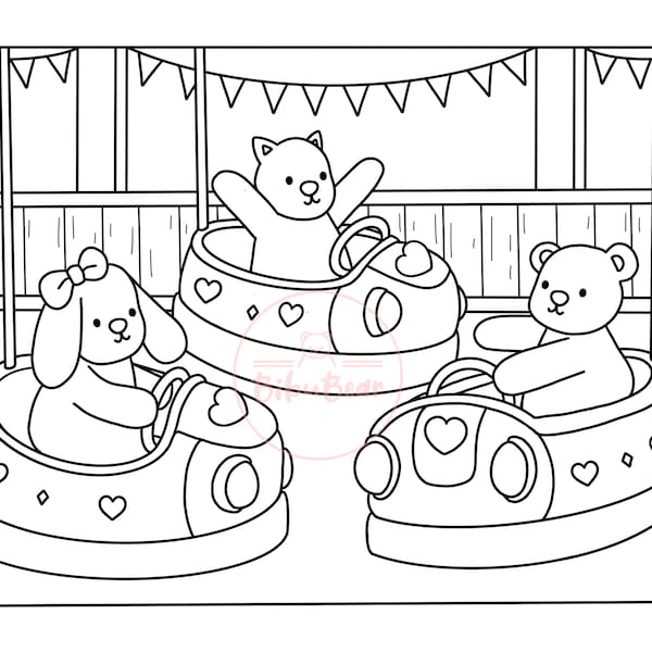 Dodgems Printable Colouring Page