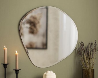Wavy Wall Mirror, Large Asymmetrical Irregular Decor