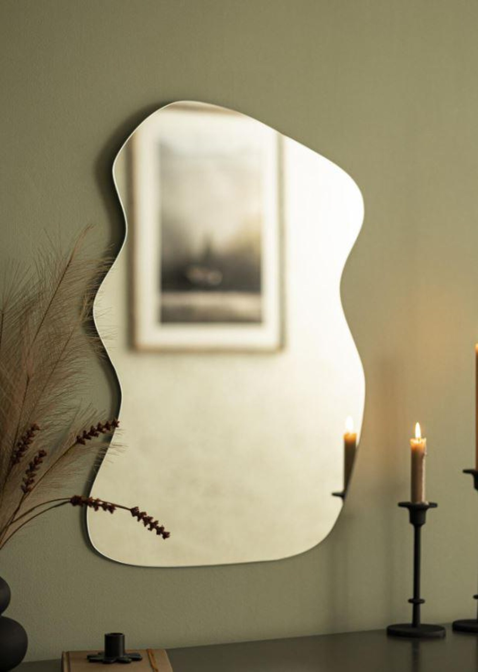 Wavy Wall Mirror, Large Asymmetrical Irregular Decor - Etsy