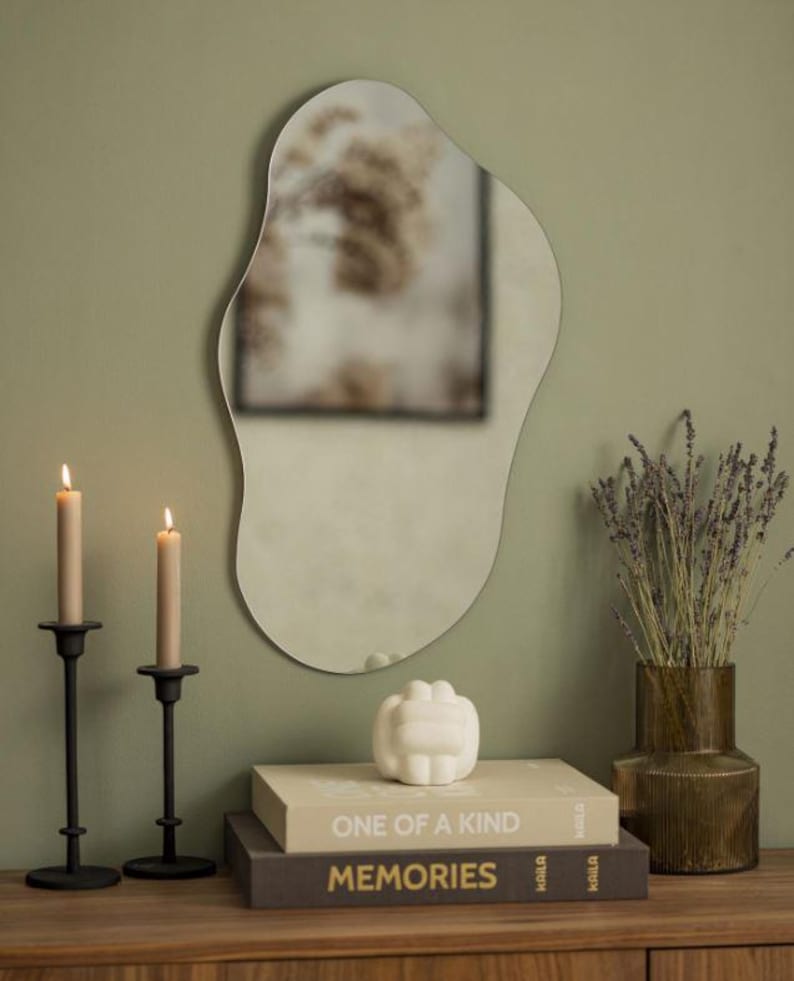Wavy Wall Mirror, Asymmetrical Modern Decor - Etsy