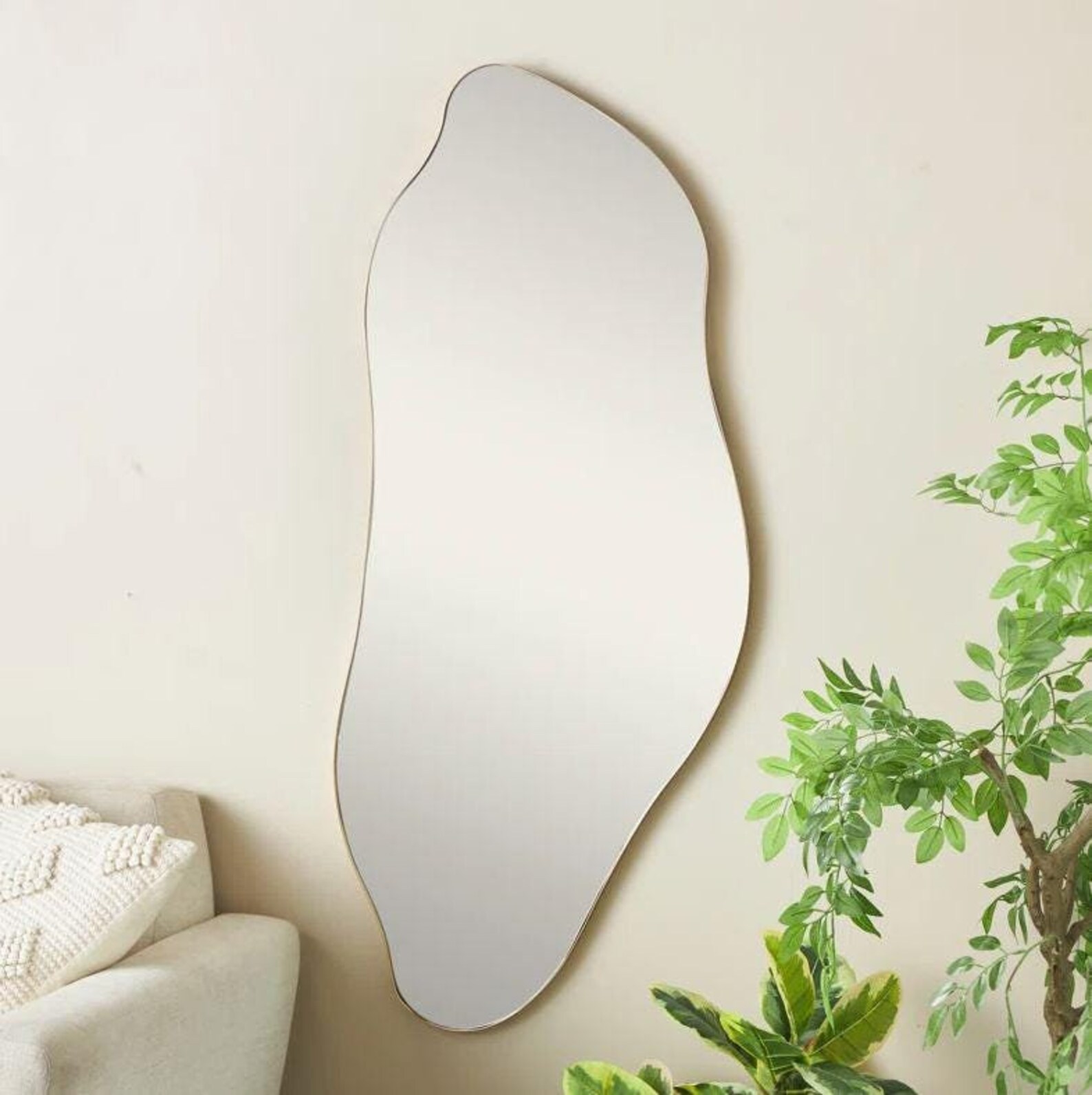 Full Body Mirror, Full Length Wall Mirror, Curvy Wall Mirror, Irregular ...