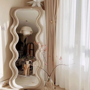Curvy Floor Mirror, Wavy Full Lenght Mirror, Squiggle Mirror, Full Body Mirror, Irregular Asymmetrical Floor Mirror, Mirror Home Decor