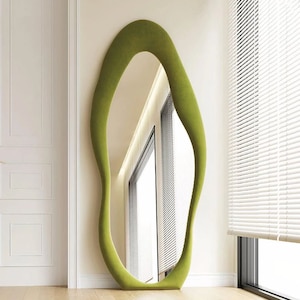 Wavy Floor Mirror, Wavy Full Lenght Mirror, Curvy Abstract Mirror, Full Body Mirror, Irregular Asymmetrical Floor Mirror, Mirror Home Decor