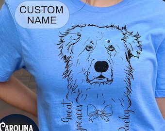 Custom Pyrenees Line Art Dog Shirt, Personalized Pet Gift