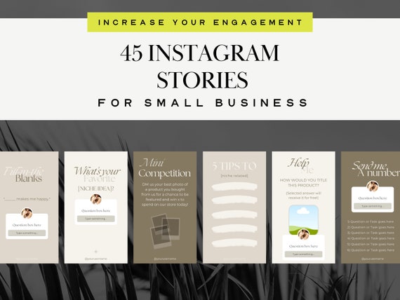 Instagram stories templates for small business: content ideas for engagement, IG Story Templates, Canva pack, Grow Instagram followers