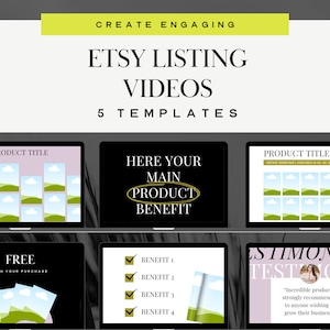 Etsy Listing Video Template: Canva Template for digital product, video mockup, Editable video templates for Etsy listings, Animated video