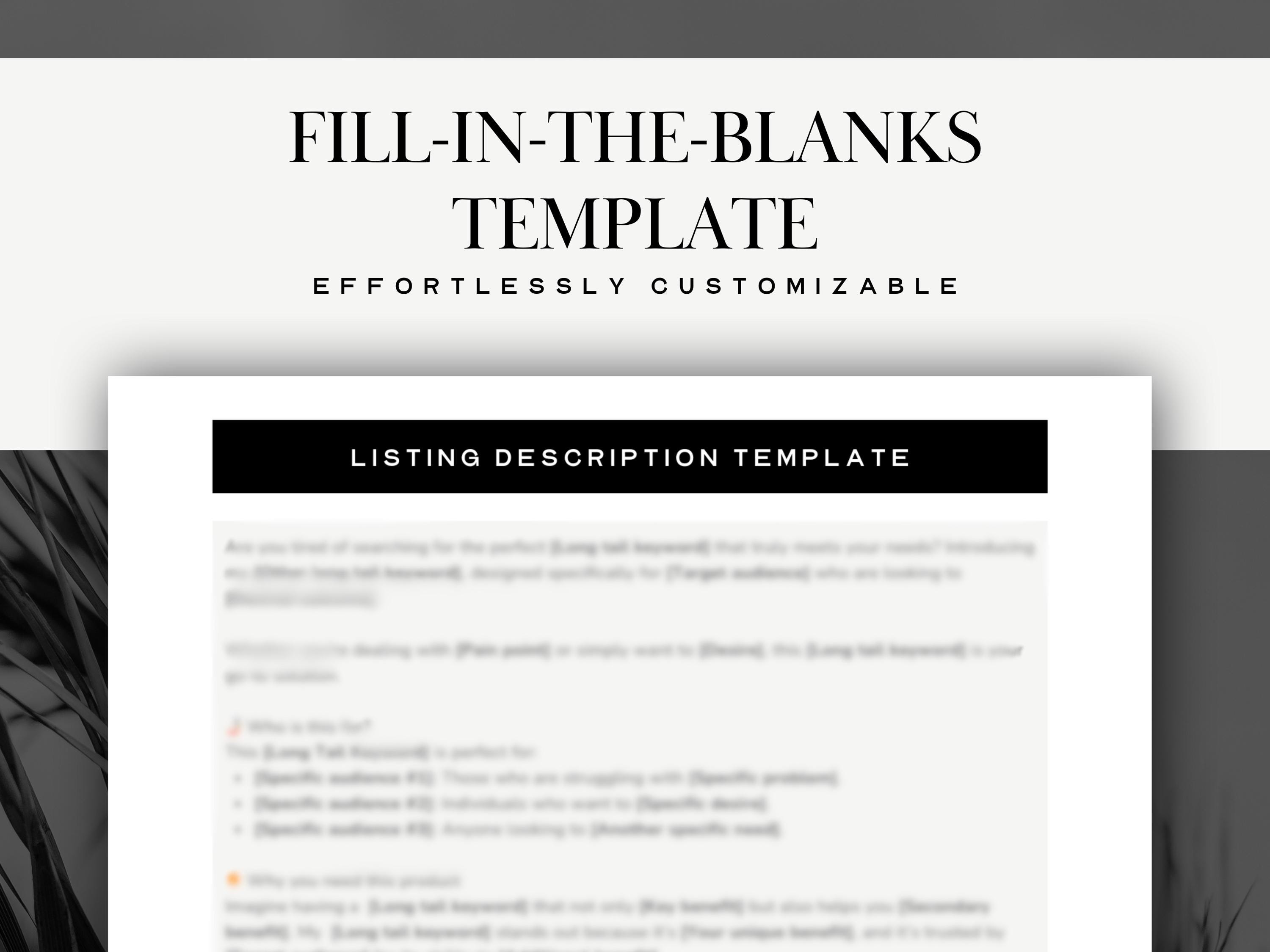 Product Description Template: Guide to Writing Listing Descriptions ...
