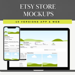 Etsy Shop Mockup, Drag and Drop Etsy Store Design Template, Canva Digital Mockup for Etsy Banner & Etsy Shop Kit, layout for Etsy sellers