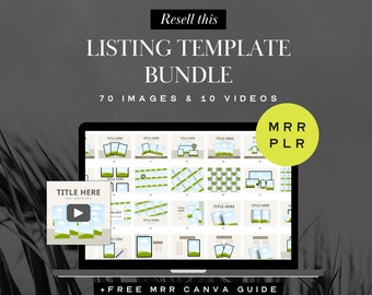 Etsy Listing Mockup Templates MRR, image and video, Canva templates, Bundle Digital Mockup, PLR & Master Resell Rights for Passive Income