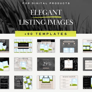 Etsy Listing Mockup Template to sell digital product | High-converting etsy thumbnail | Etsy shop Canva mockup, elegant listing image