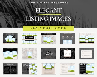 Etsy Listing Mockup Template to sell digital product | High-converting etsy thumbnail | Etsy shop Canva mockup, elegant listing image